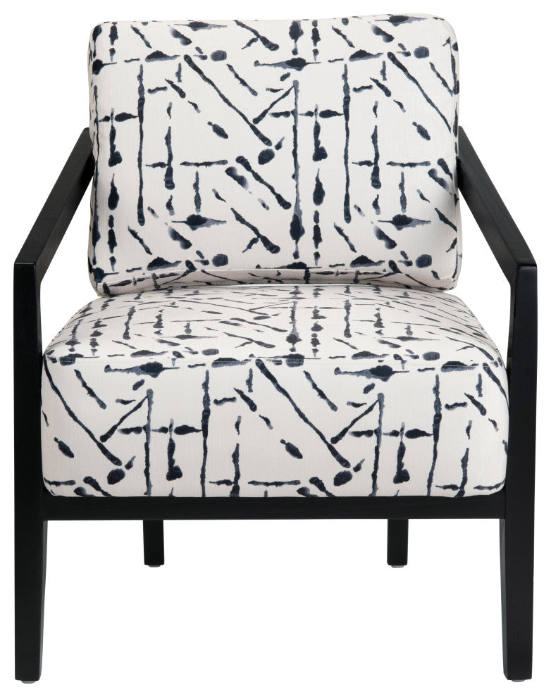 Charcoal and White Upholstered Accent Chair