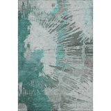Premium Machine Washable Mayfield AMF645 Teal 8' x 10' Rug