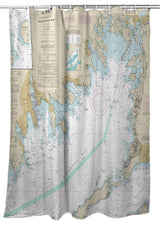 Betsy Drake Buzzards Bay, MA Nautical Map Shower Curtain
