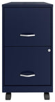 Space Solutions 18in 2 Drawer Metal Mobile Smart Vertical File Cabinet Navy