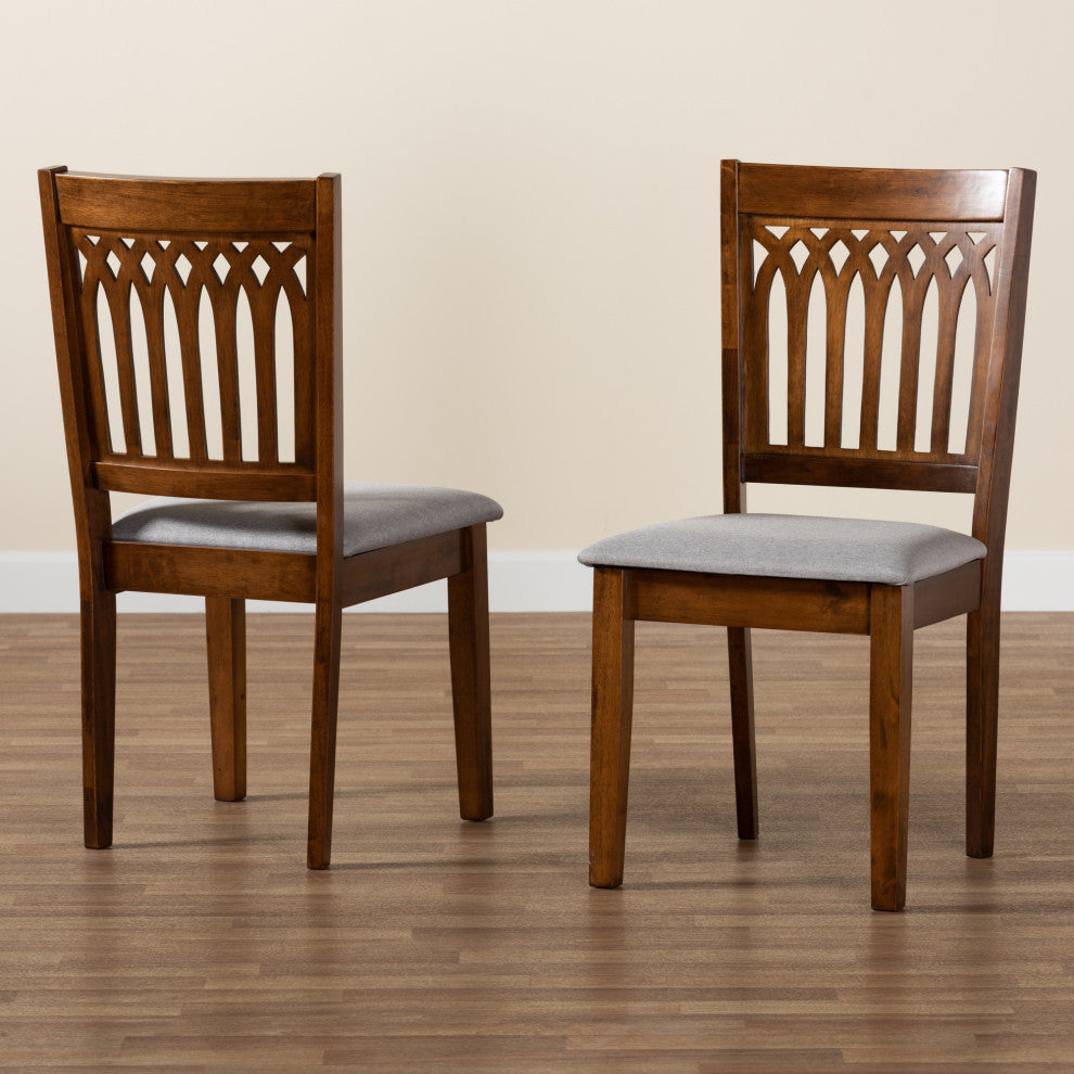 Marsala Modern Collection, Gray/Walnut Brown, Dining Chair