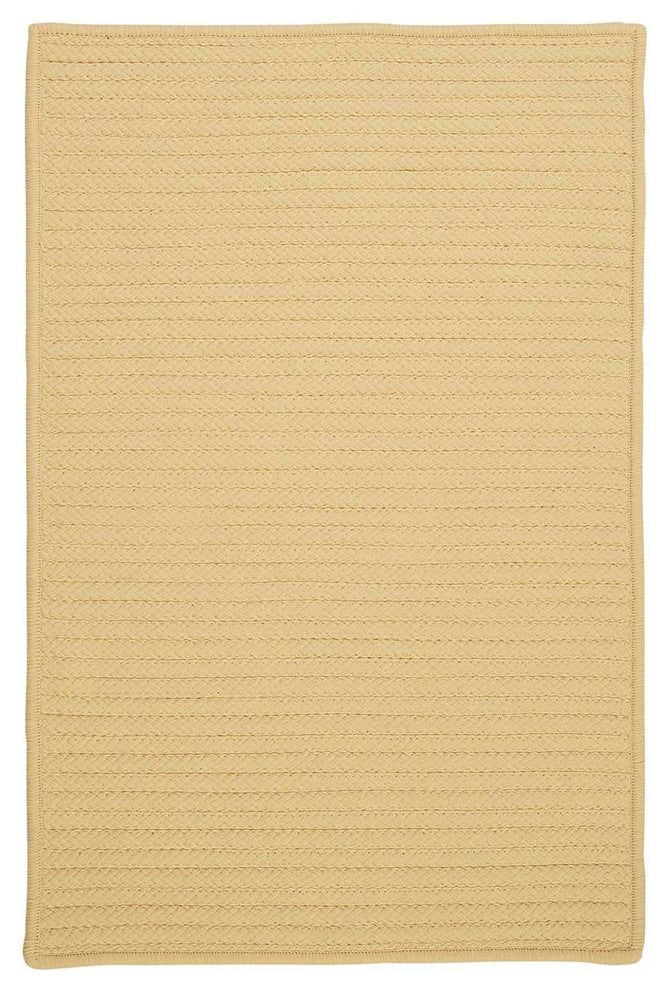 Simply Home Solid H833 Pale Banana Indoor/Outdoor Area Rug, Rectangular 2'x4'