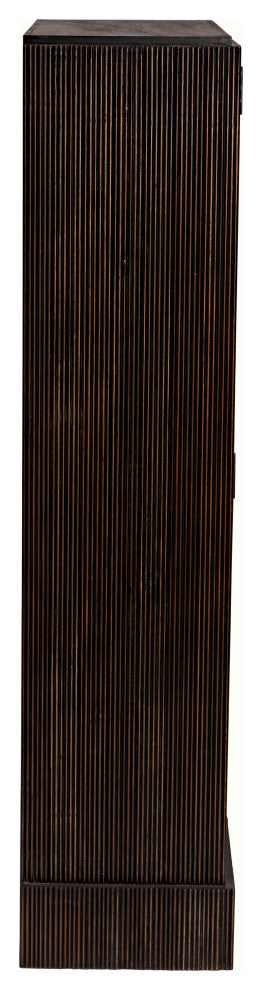 Noho Hutch, Hand Rubbed Black With Light Brown Trim