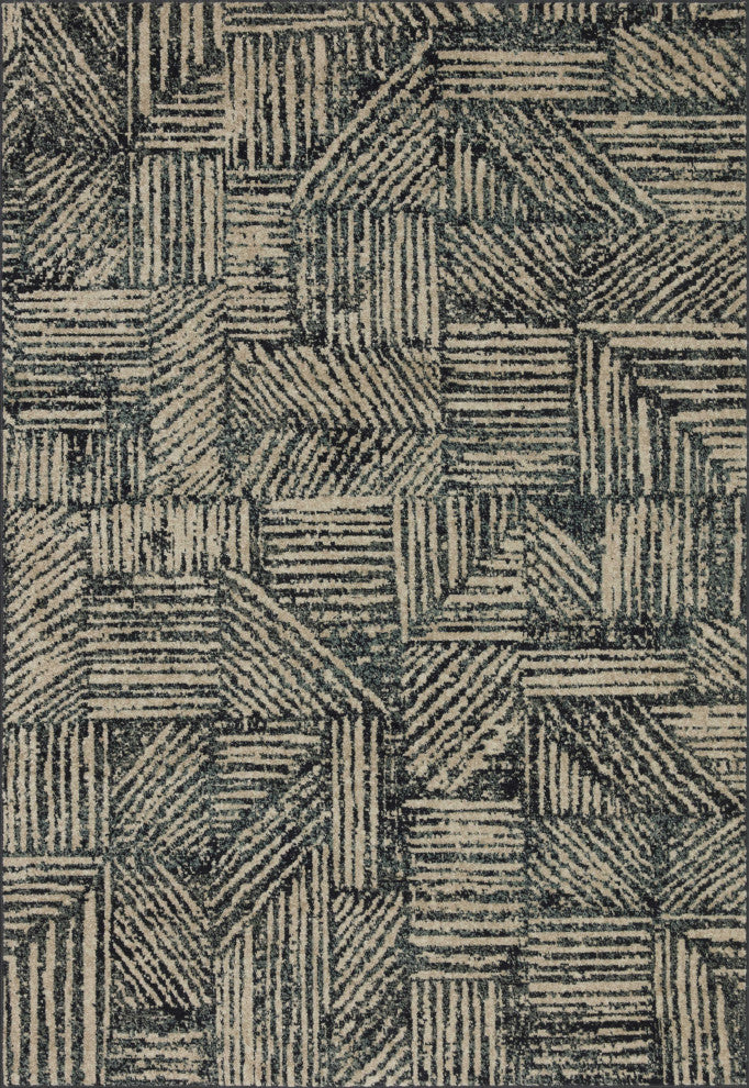 Loloi II Bowery BOW-01 Midnight, Taupe Sample Swatch