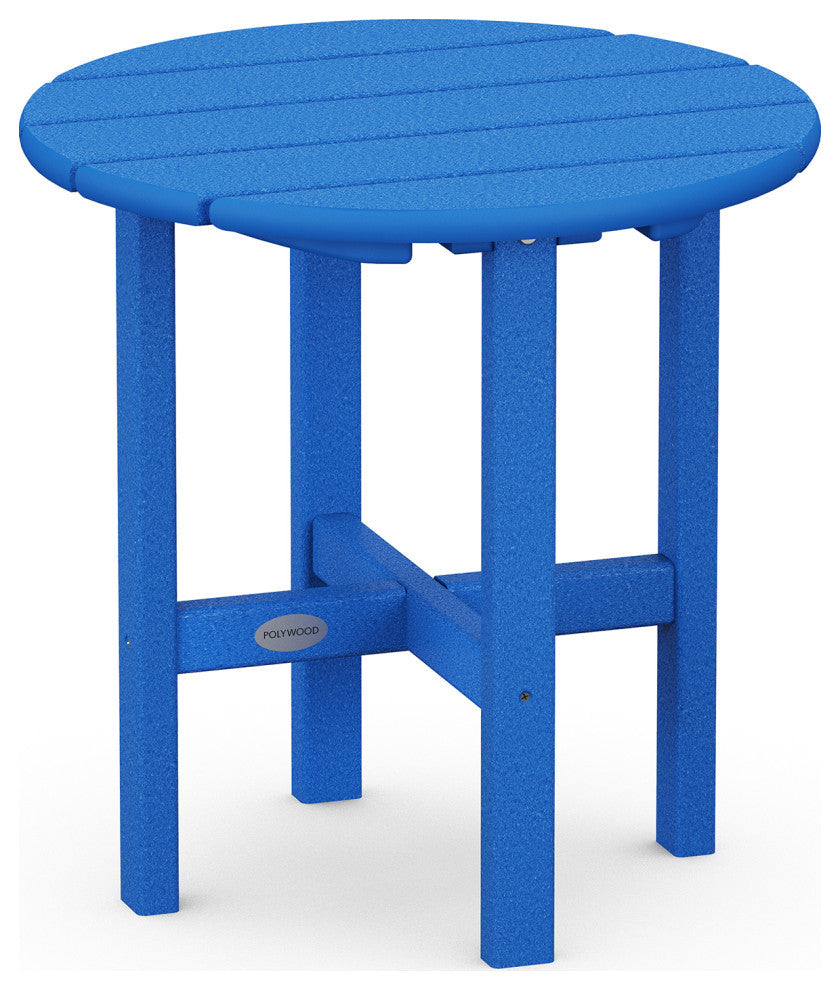 Polywood Round 18" Side Table, Pacific Blue