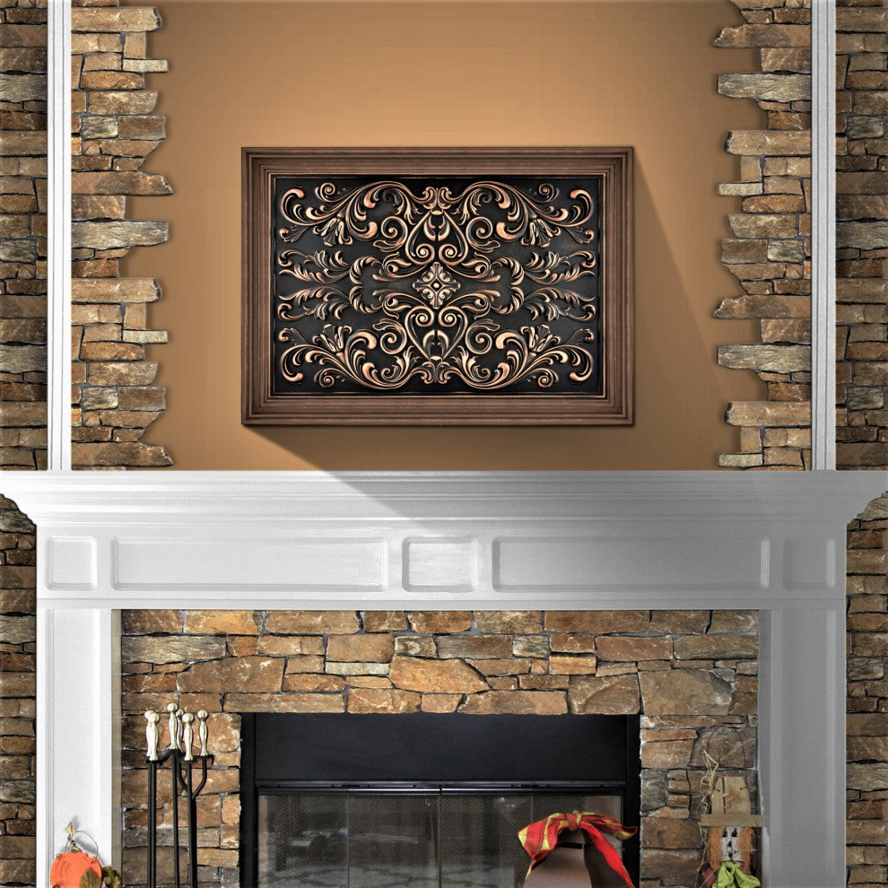 Cypress Oil Rubbed Bronze Matte Finish 16: x 24"Hand Made Metal Mural Tile