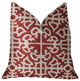 Red Romance Red and Beige Luxury Throw Pillow, 20"x36" King