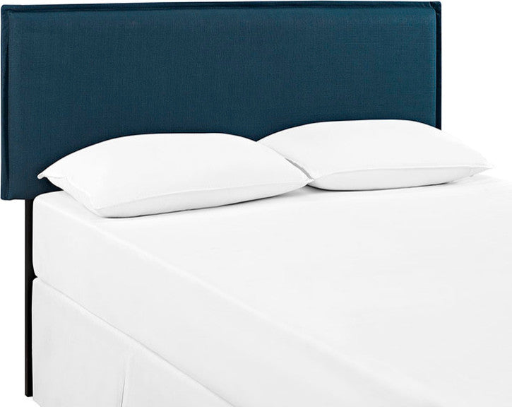 Camille Full Upholstered Fabric Headboard, Azure