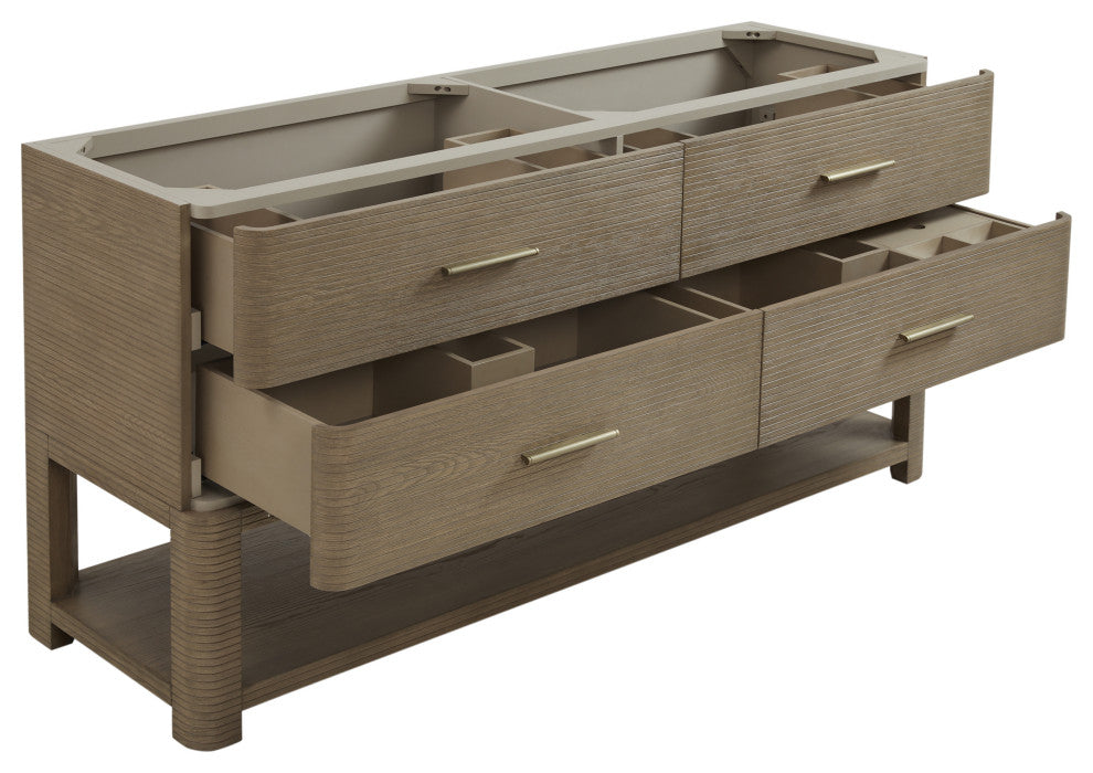 Lucian Bath Vanity, Pebble Oak, 72, No Top