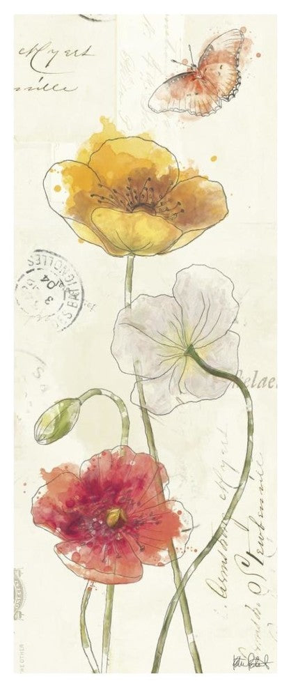 "Painted Poppies VII" Digital Paper Print by Katie Pertiet, 22"x52"