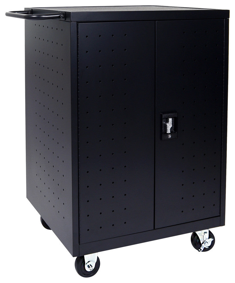 Luxor Black 24 Laptop Computer Charging Cart