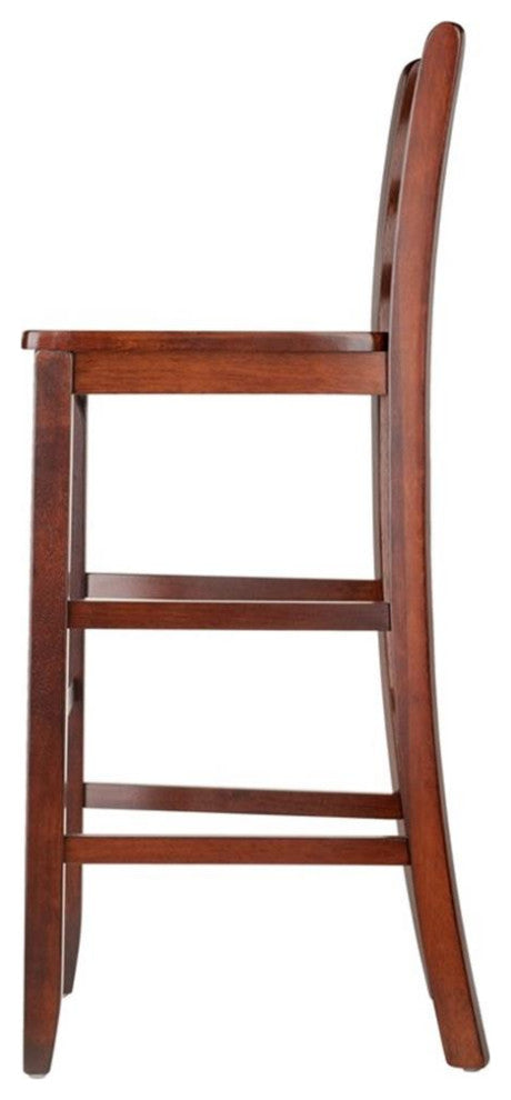 Winsome Benjamin 29" Solid Wood Bar Stool in Antique Walnut (Set of 2)