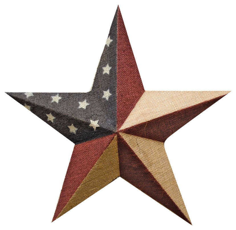 Burlap Americana Star, 18"