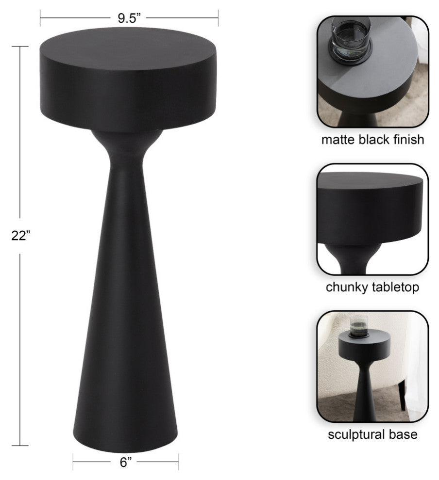 Solbrett Drink Table, Black, 10x10x22