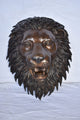 Wall Mounted Lion Face Fountain Made of Bronze Size: 12"L x 8"W x 18"H.