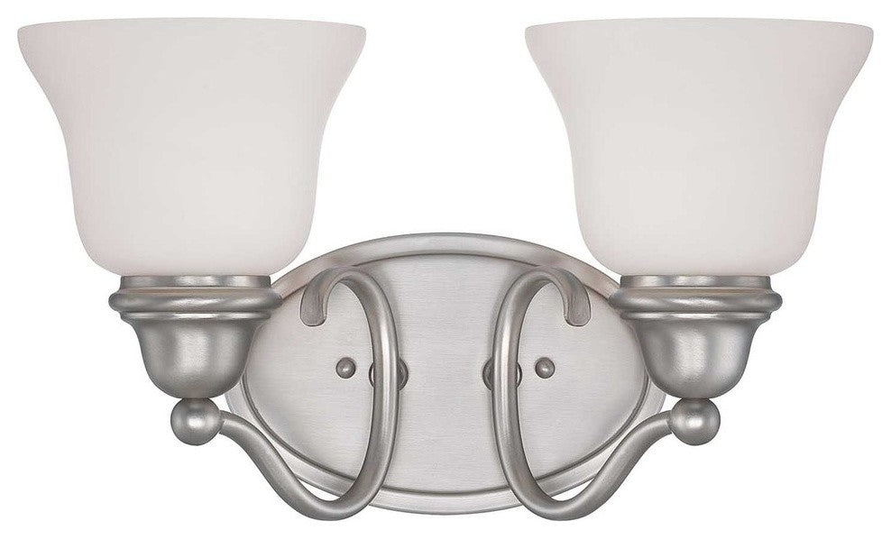 Yates 2-Light Bath Vanity Fixture Vanity, Pewter