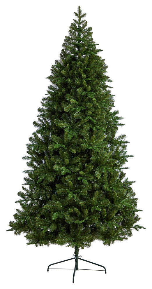 8' Grand Teton Spruce Flat Back Artificial Christmas Tree With 280 LED Lights