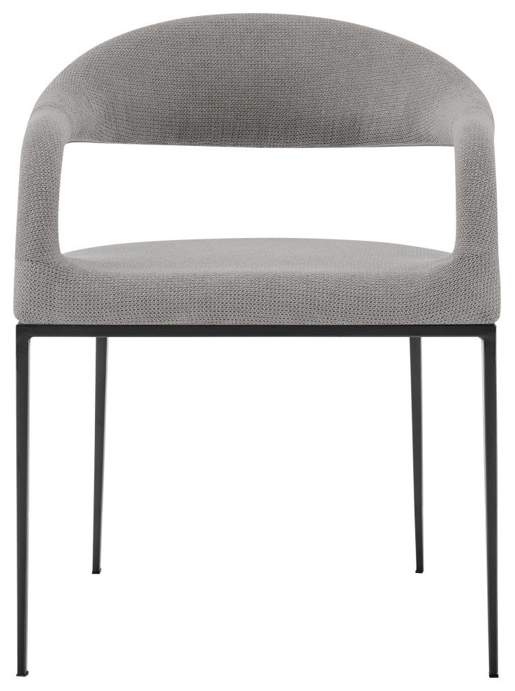 Morgan Matte Black and Light Gray Upholstered Dining Chairs, Set of 2