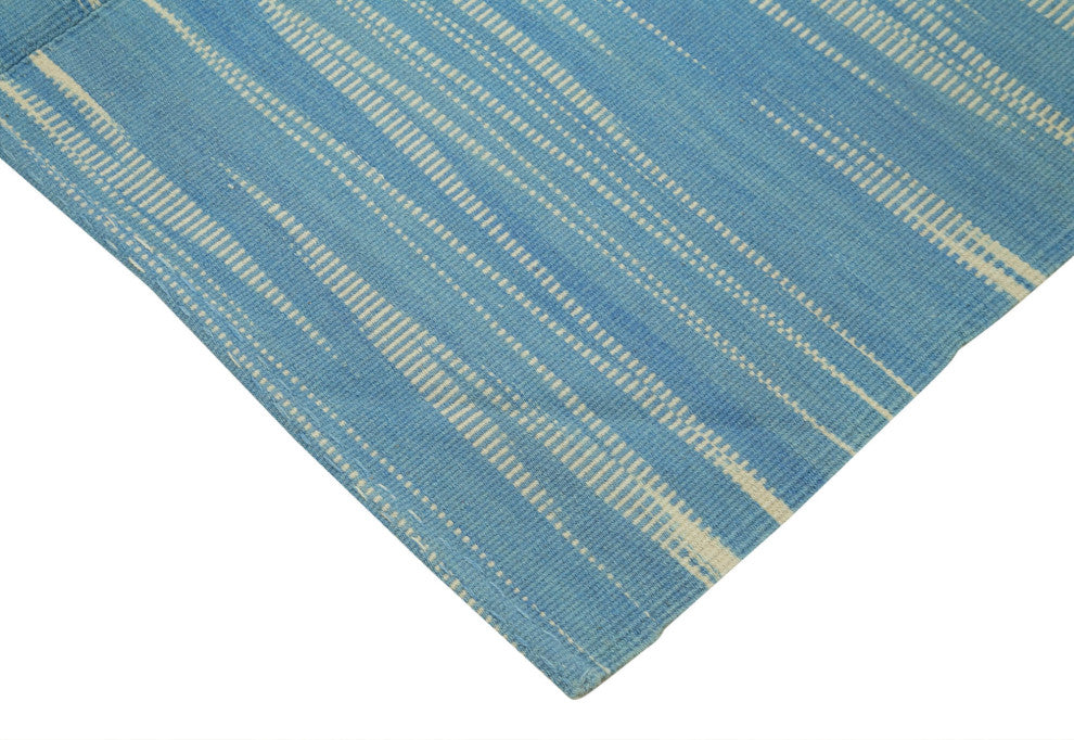 Rug N Carpet - Handmade Oriental 4' 8'' x 5' 10'' Modern Design Wool Kilim Rug