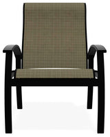 Belle Isle Sling Adjustable Outdoor Dining Chair, Elevation Stone/Black
