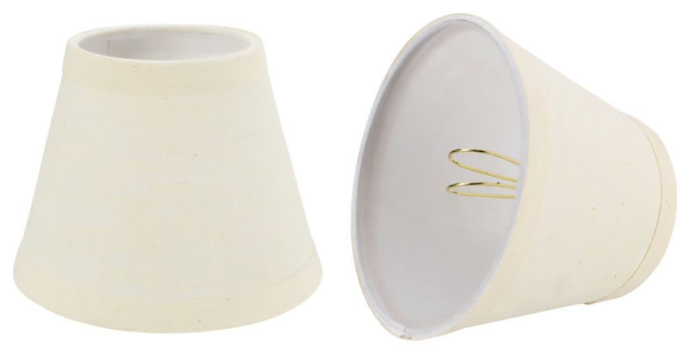 32062-2 Small Hardback Empire  Chandelier Clip On Lamp Shade Beige 3"x5"x4"