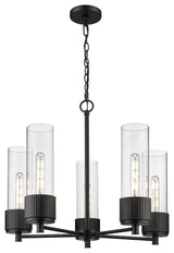 Innovations Bolivar 5 25" Chandelier Matte Black