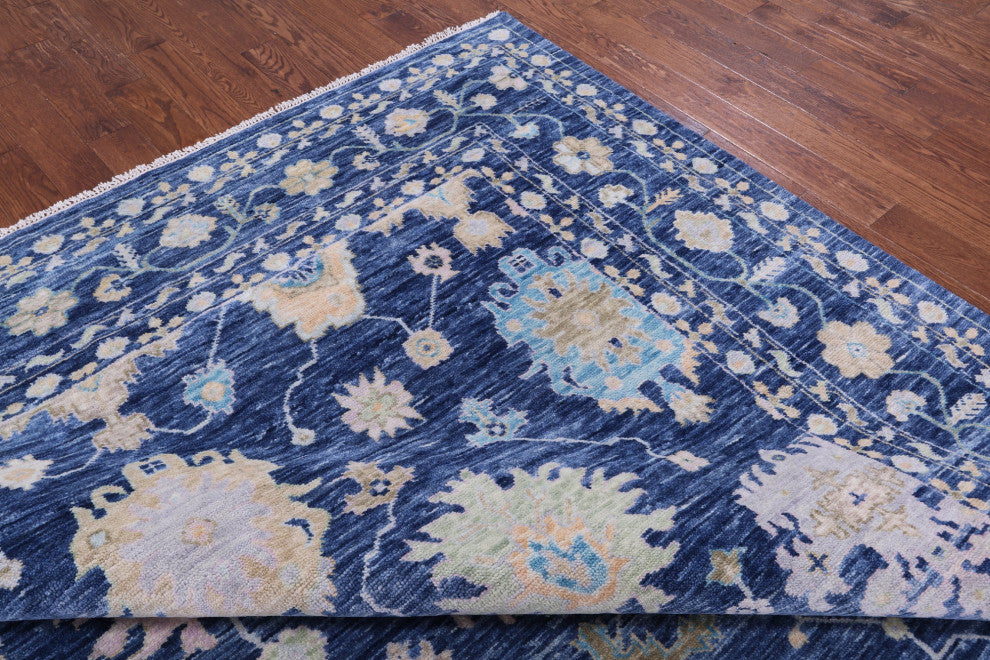 10' 4" X 13' 11" Handmade Turkish Oushak Wool Rug - Q13370