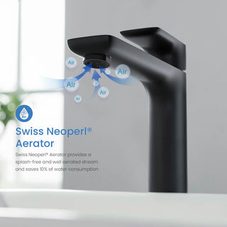 Tender-T Single Handle Bathroom Vessel Sink Faucet, Matte Black