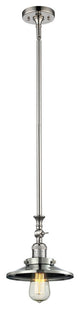 1-Light LED Railroad Mini Pendant, Polished Nickel