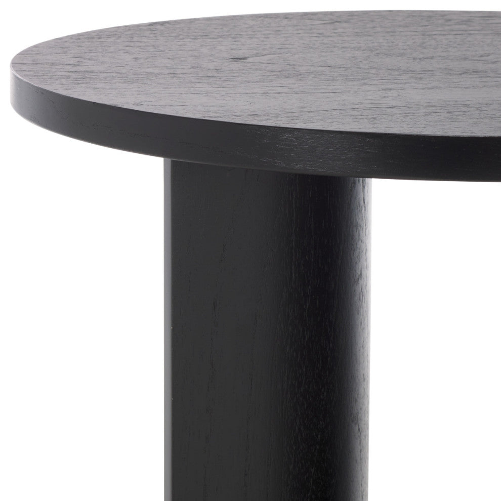 Safavieh Couture Audriella Round Wood Accent Table, Black