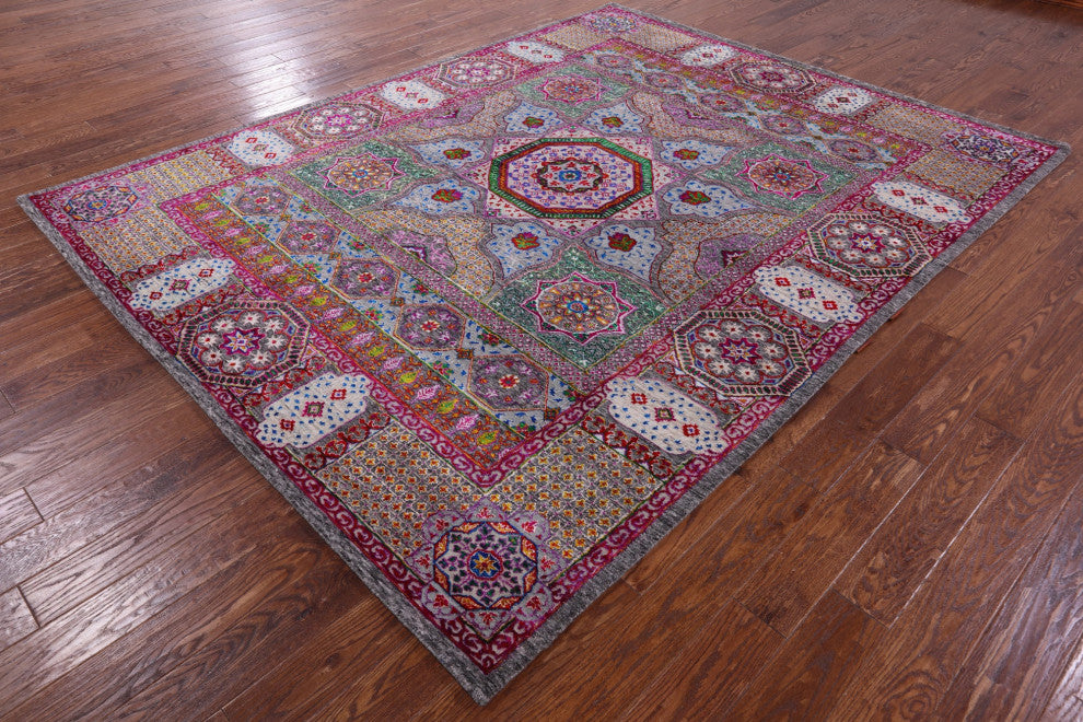 Wool & Silk Mamluk Handmade Rug 7' 9" X 9' 11" - Q13729