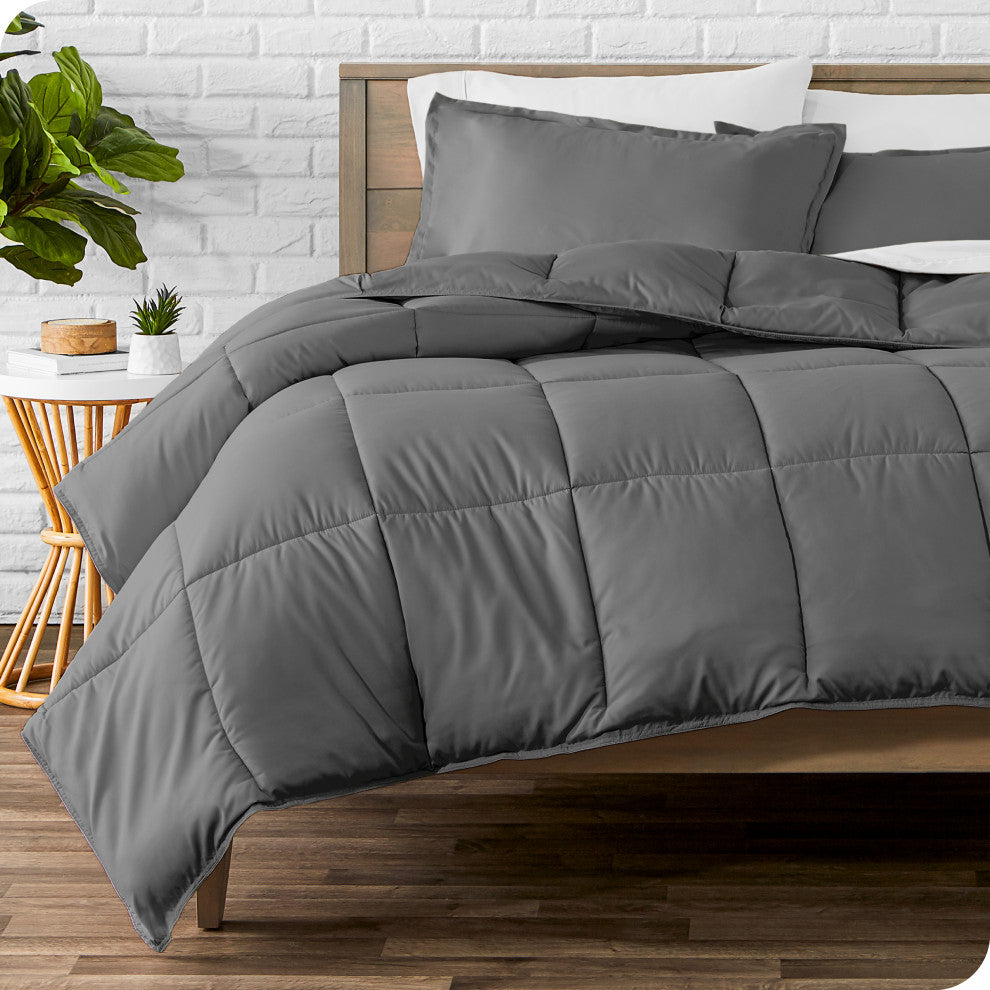 Bare Home Down Alternative Comforter Set, Gray, Twin/Twin Xl
