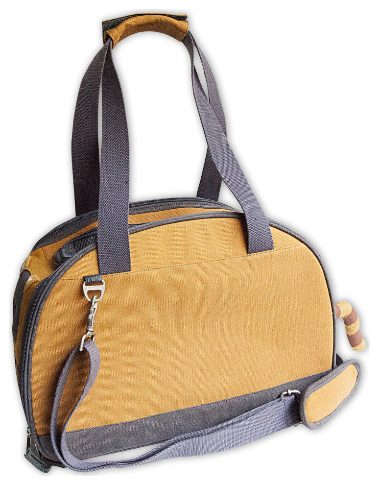 Touchcat 'Tote-Tails' Designer Airline Approved Collapsible Cat Carrier, Yellow