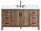 Javier Bath Vanity, Composite Stone Top, Antique Gray, 60", Single Vanity, No Mirror