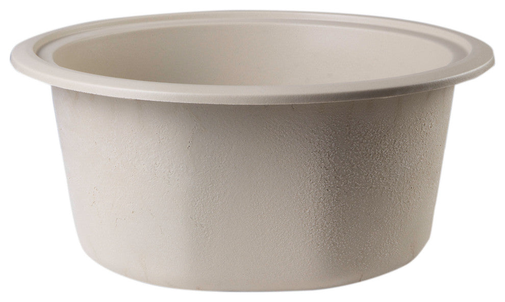 ALFI brand AB1717DI-B Biscuit 17" Drop-In Round Granite Kitchen Prep Sink
