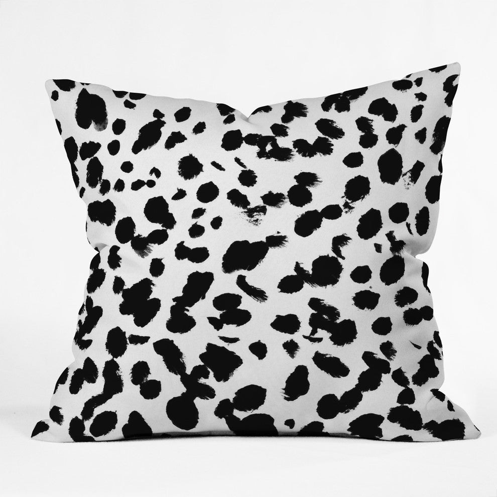 Amy Sia Animal Spot Black and White Throw Pillow, 18"x18"