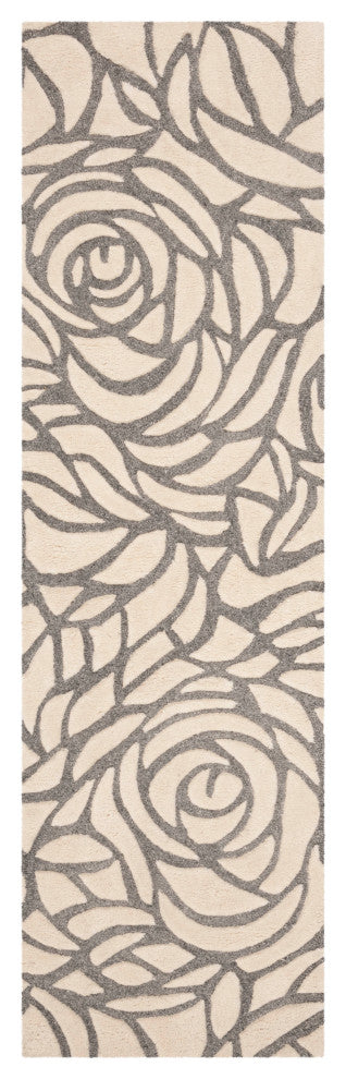 Safavieh Casablanca Collection CSB304A Rug, Ivory/Grey, 2'3" x 10'
