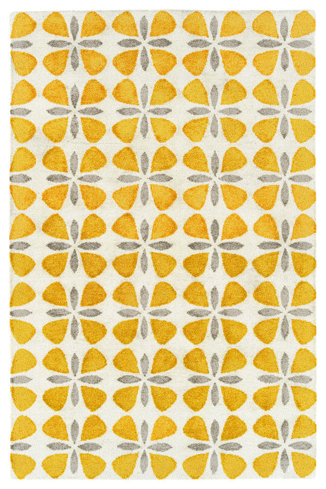 Kaleen Peranakan Tile Collection Gold 5' x 8' Rug