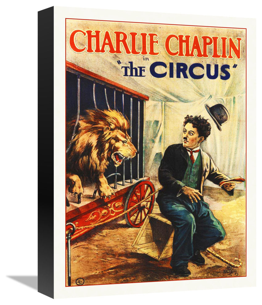 "Charlie Chaplin - The Circus, 1928" Canvas Giclee, 12"x16"