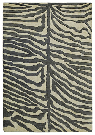 EORC Gray Hand-Tufted Wool Tufted Rug 4'x6'