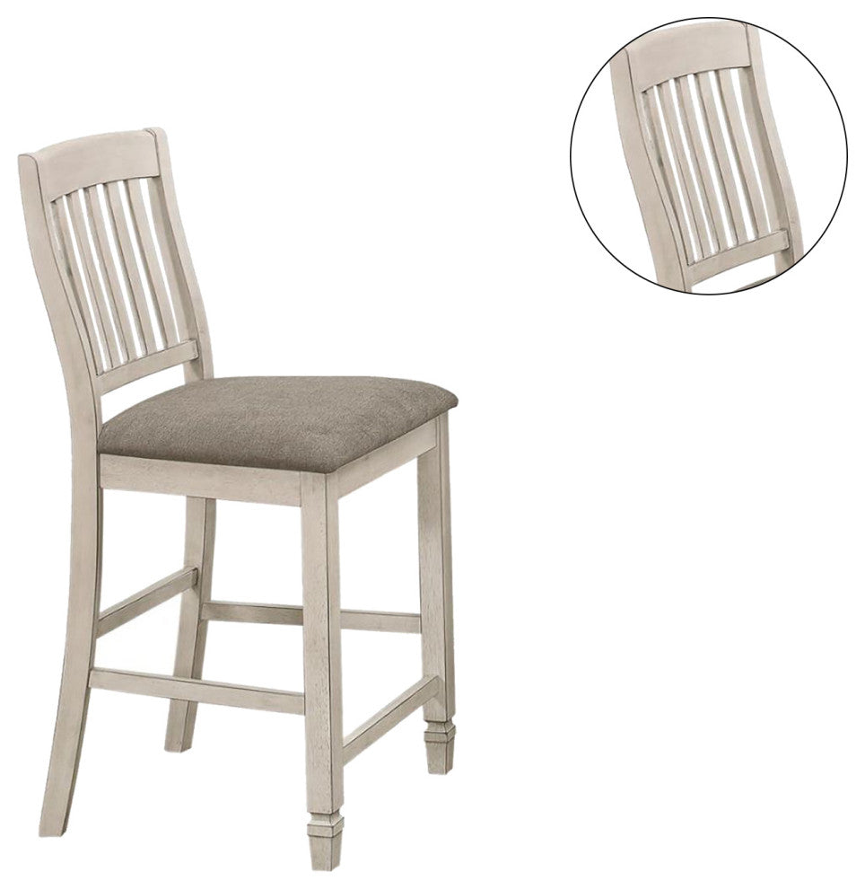 Set of 2 Wood Dining Chair, Fossil and Rustic Cream