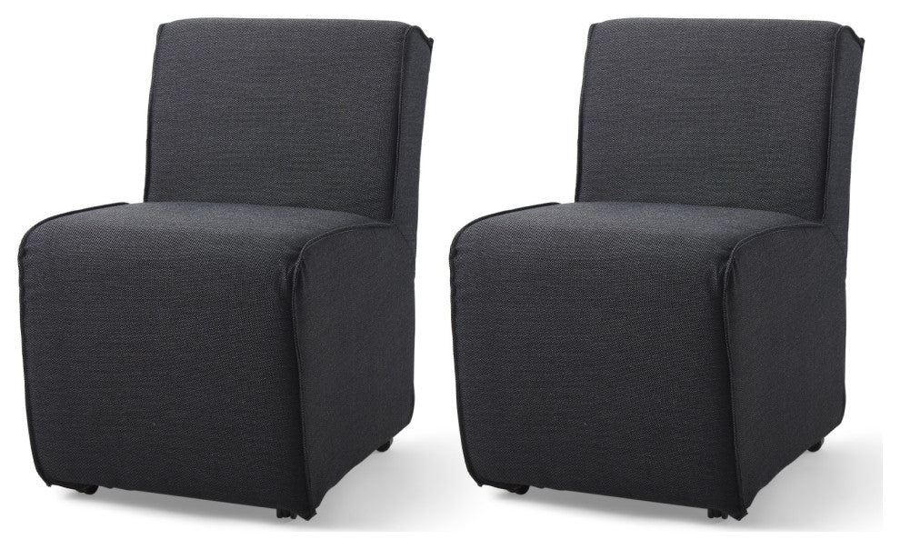 Damon Fully Upholstered Dining Chair, Set of 2, Gray