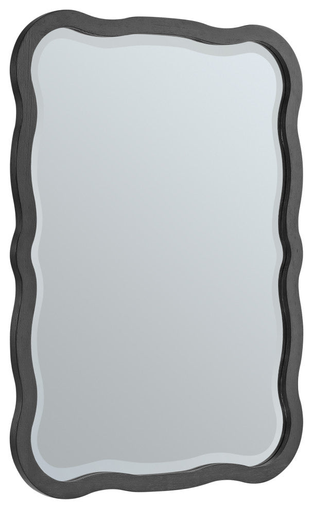 Rowyn Wavy 28" Mirror, Carbon Oak