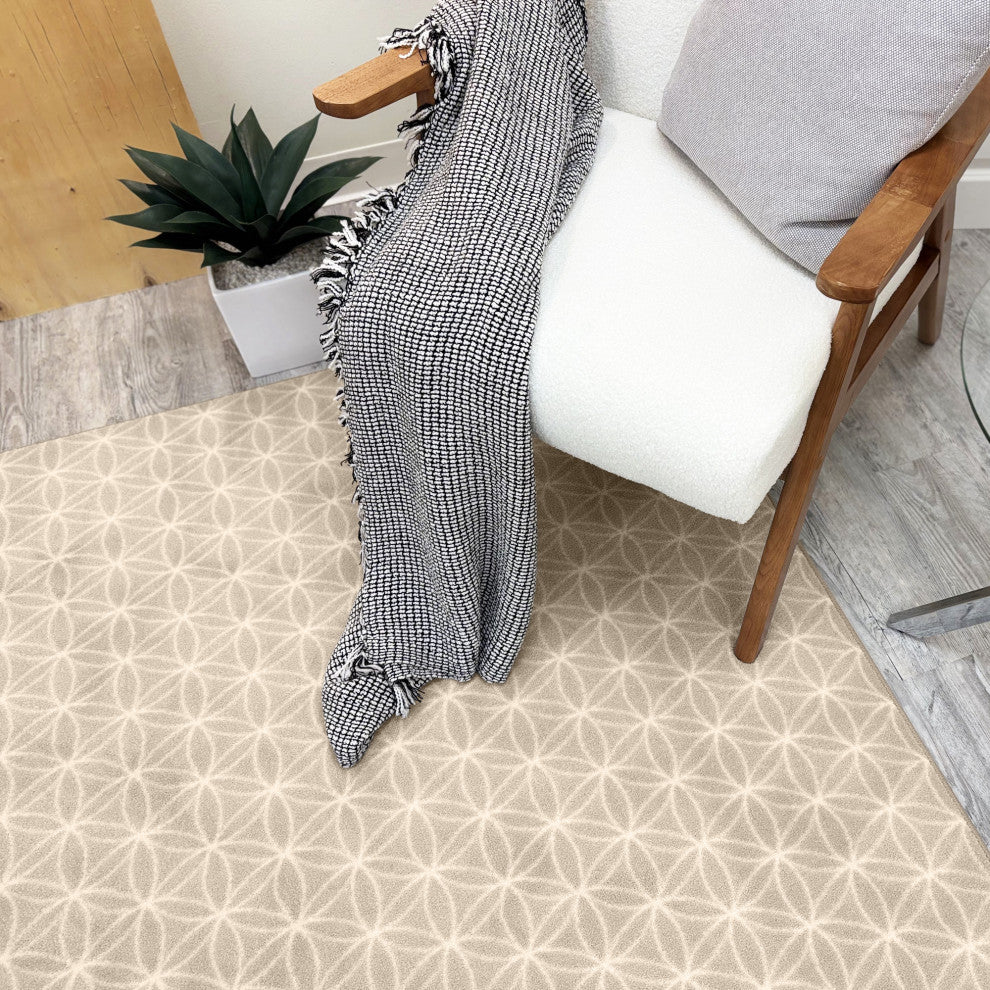EYELET Soft Tactesse Nylon Area Rug with Anti-Stain Protection, Candlelight, 6'x9'