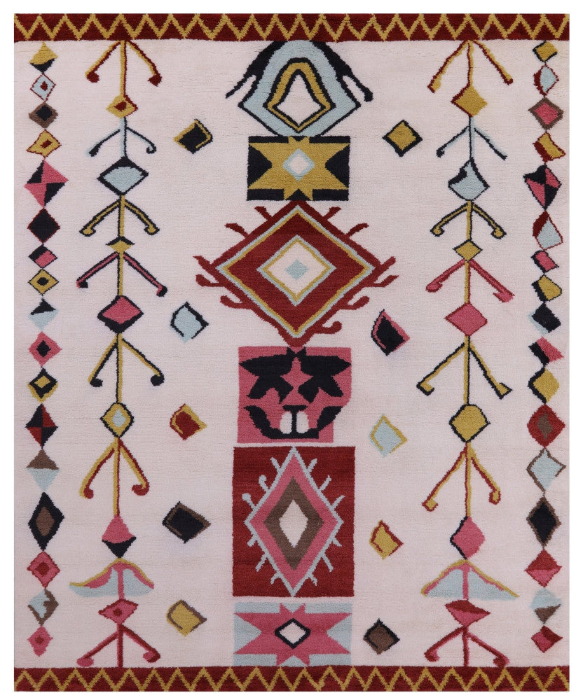 8' 2" X 9' 10" Handmade Moroccan Wool Rug Q9274