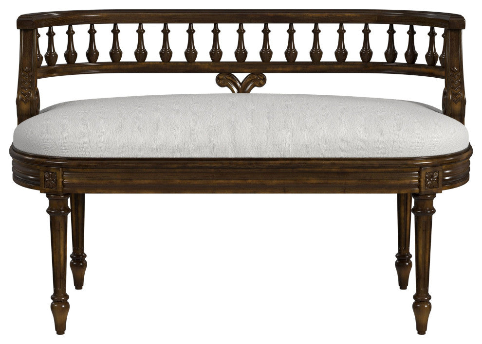 Hathaway 37" Upholstered Bench, Antique Cherry