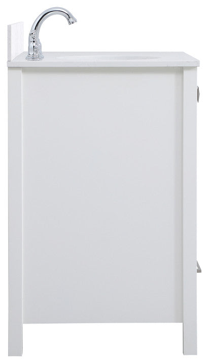 Iris 32" Single Bathroom Vanity, White With Backsplash
