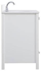 Iris 32" Single Bathroom Vanity, White With Backsplash
