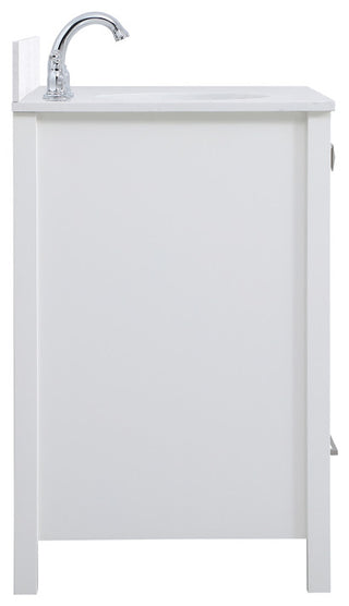Iris 32" Single Bathroom Vanity, White With Backsplash