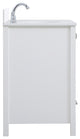 Iris 32" Single Bathroom Vanity, White With Backsplash